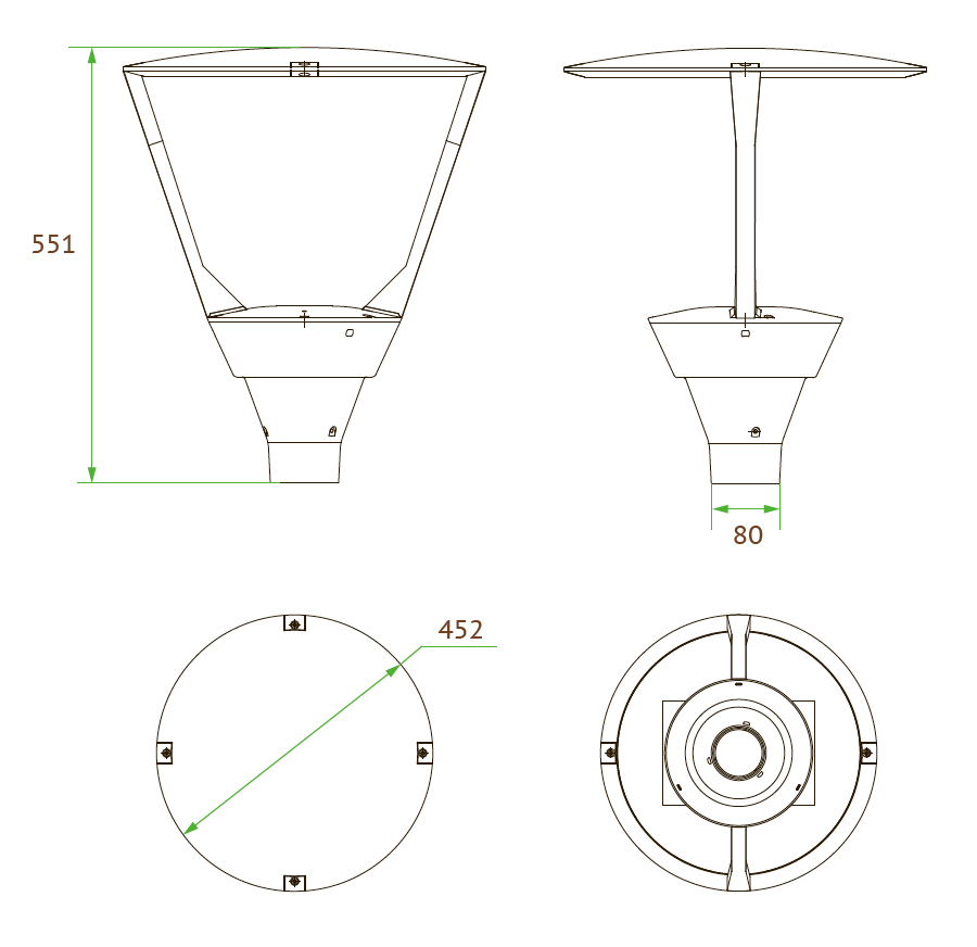 ENM-LGL01 POST TOP Led Garden light