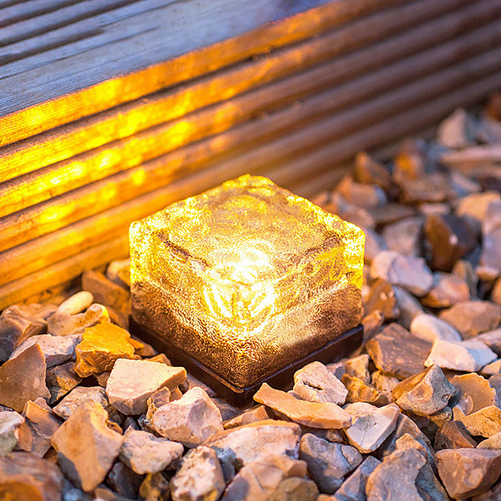 SG01- Glass Solar Ice Brick Light