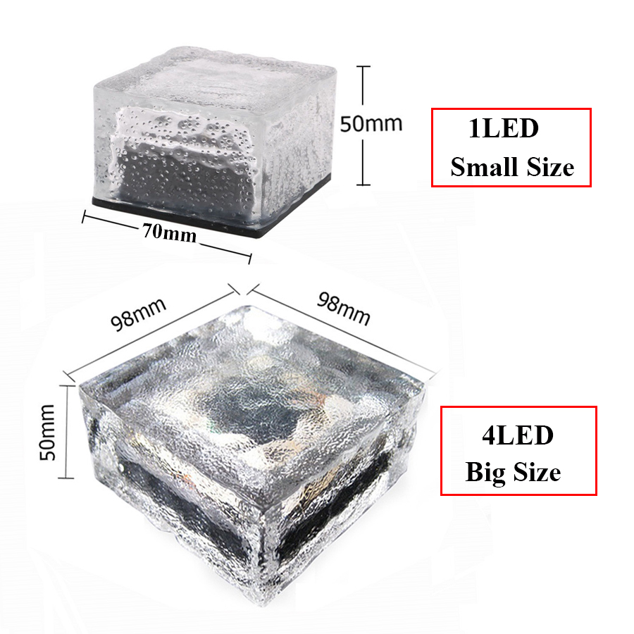 SG01- Glass Solar Ice Brick Light