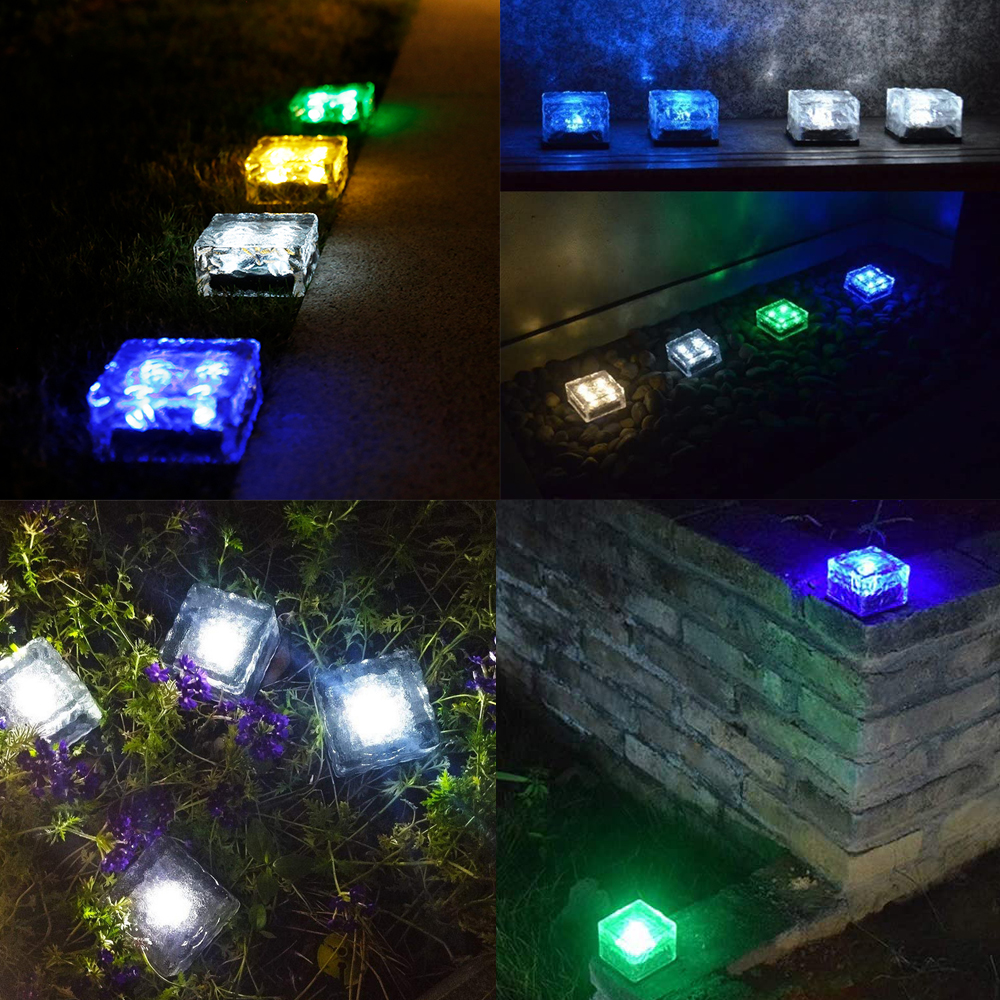 SG01- Glass Solar Ice Brick Light