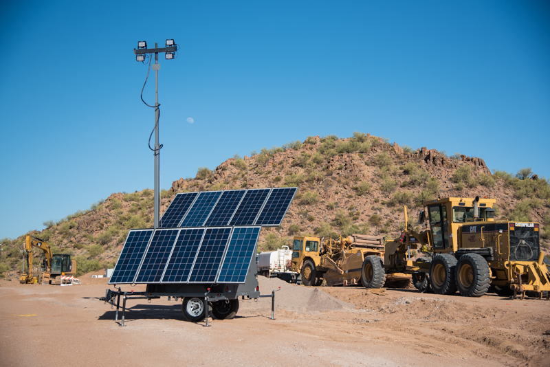 Trailer Mounted Construction Portable Solar Mobile Light Tower