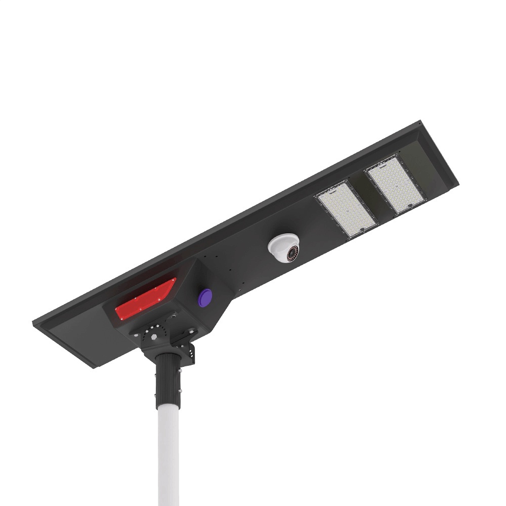 SS06 outdoor solar led street light LiFePO4 battery with camera CCTV