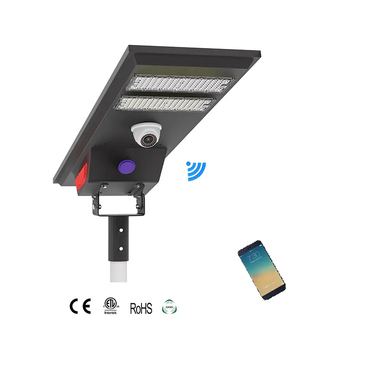 SS06 Solar Street Light LiFePO4 Battery With CCTV  Camera