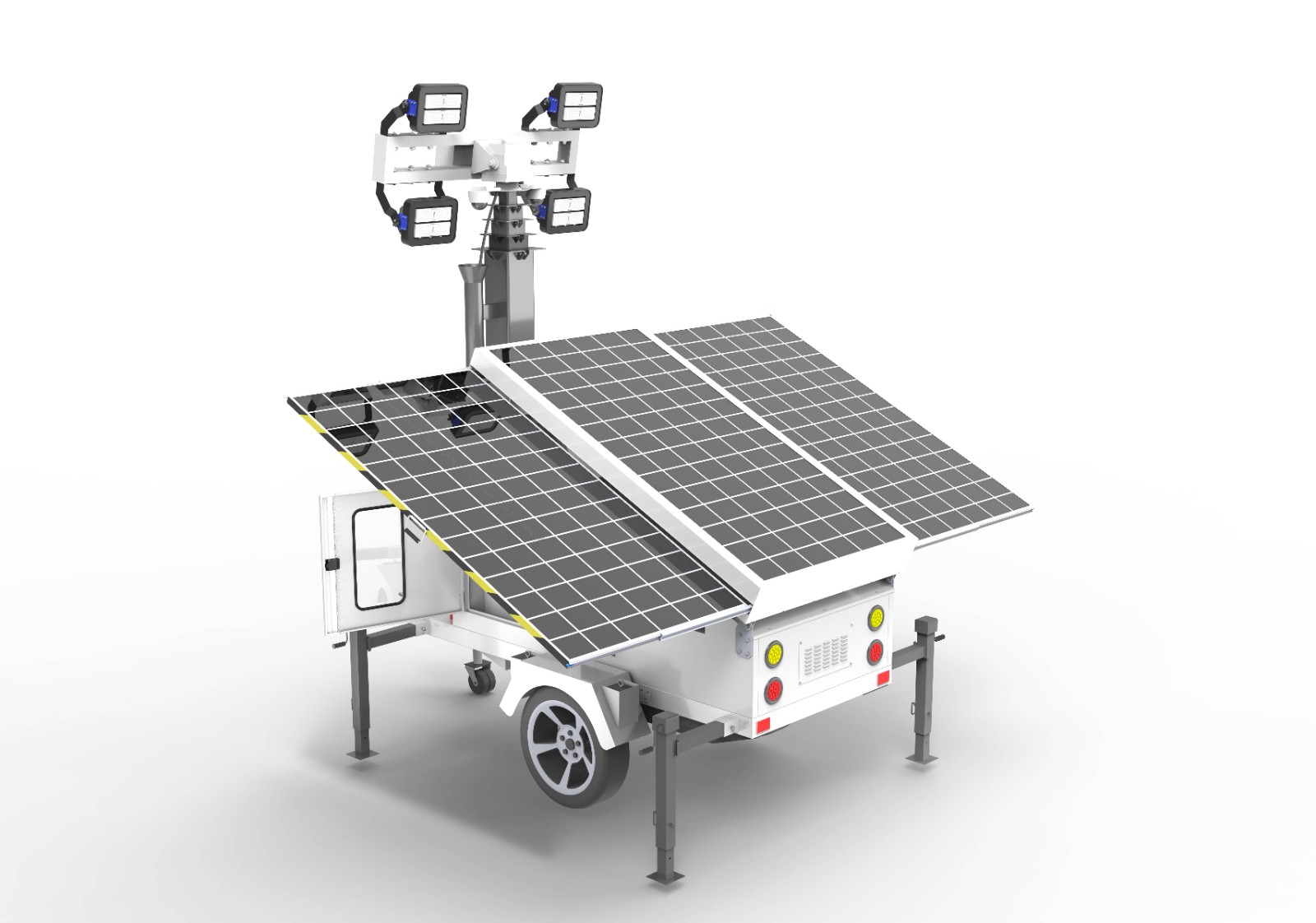 Trailer Mounted Construction Portable Solar Mobile Light Tower