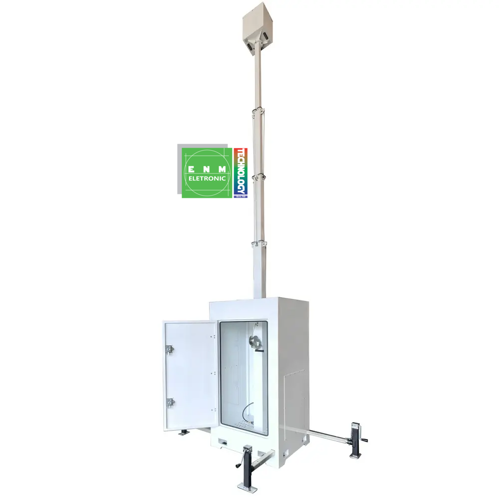 Mobile surveillance unit emergency light tower mobile surveillance tower for construction sites monitoring