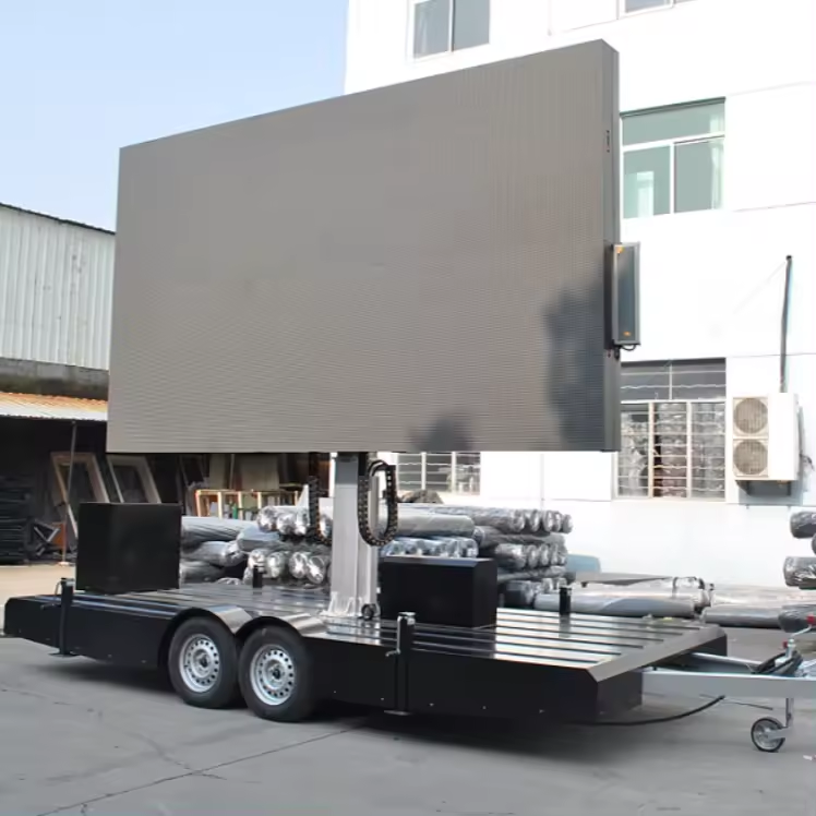 Mobile LED display trailer